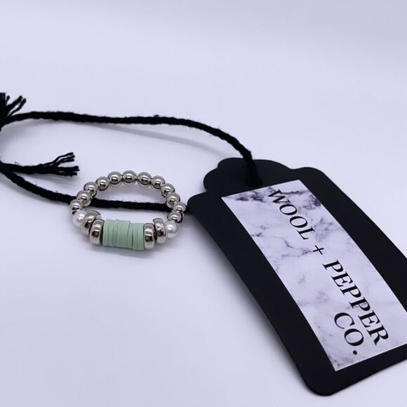 NWT Wool + Pepper Co. Stackable Beaded Ring - Picture 1 of 5